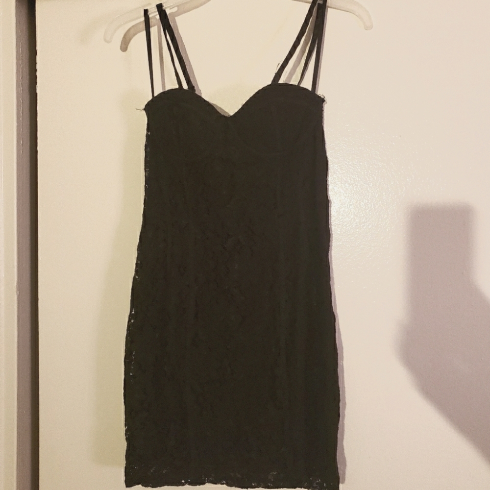 H and M black lace mini
